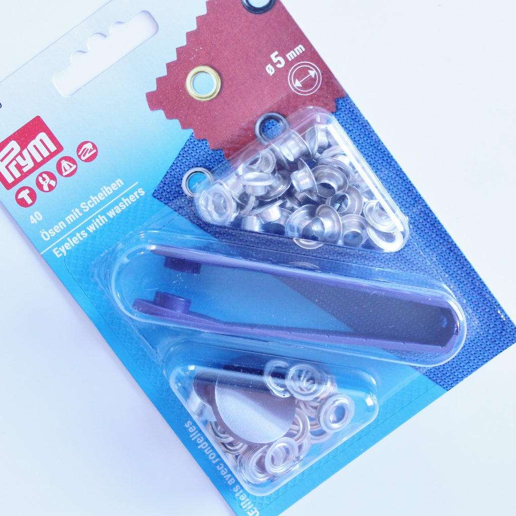 Prym Eyelets and washers 5mm silver